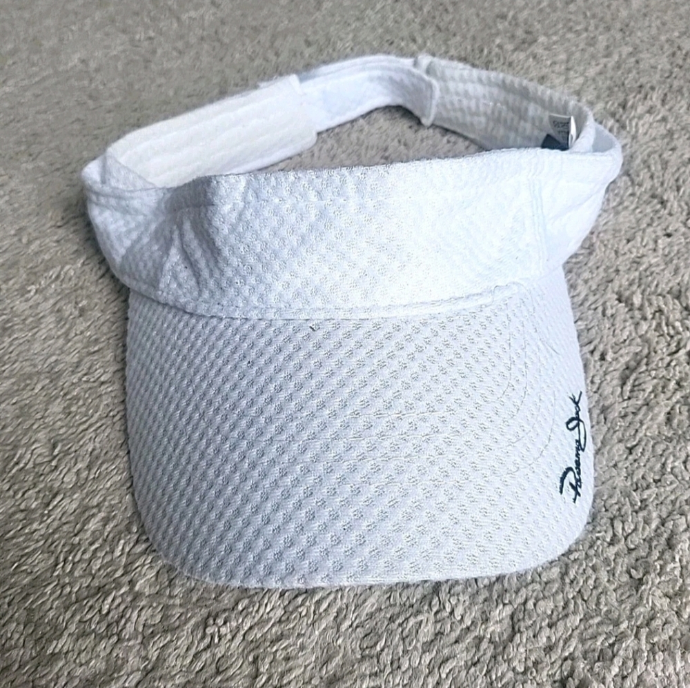 Panama Jack Visor Hat Cap White Adjustable Twill Logo Script - Picture 2 of 10